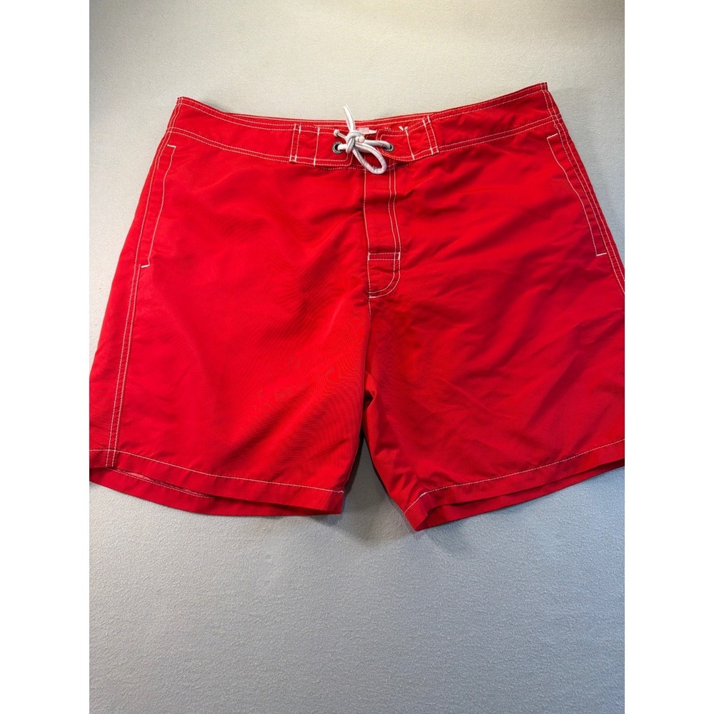 Gap Mens XL Red Board Shorts Swim Trunks Mesh Lined Drawstring Pocket 7.5" - Picture 2 of 8